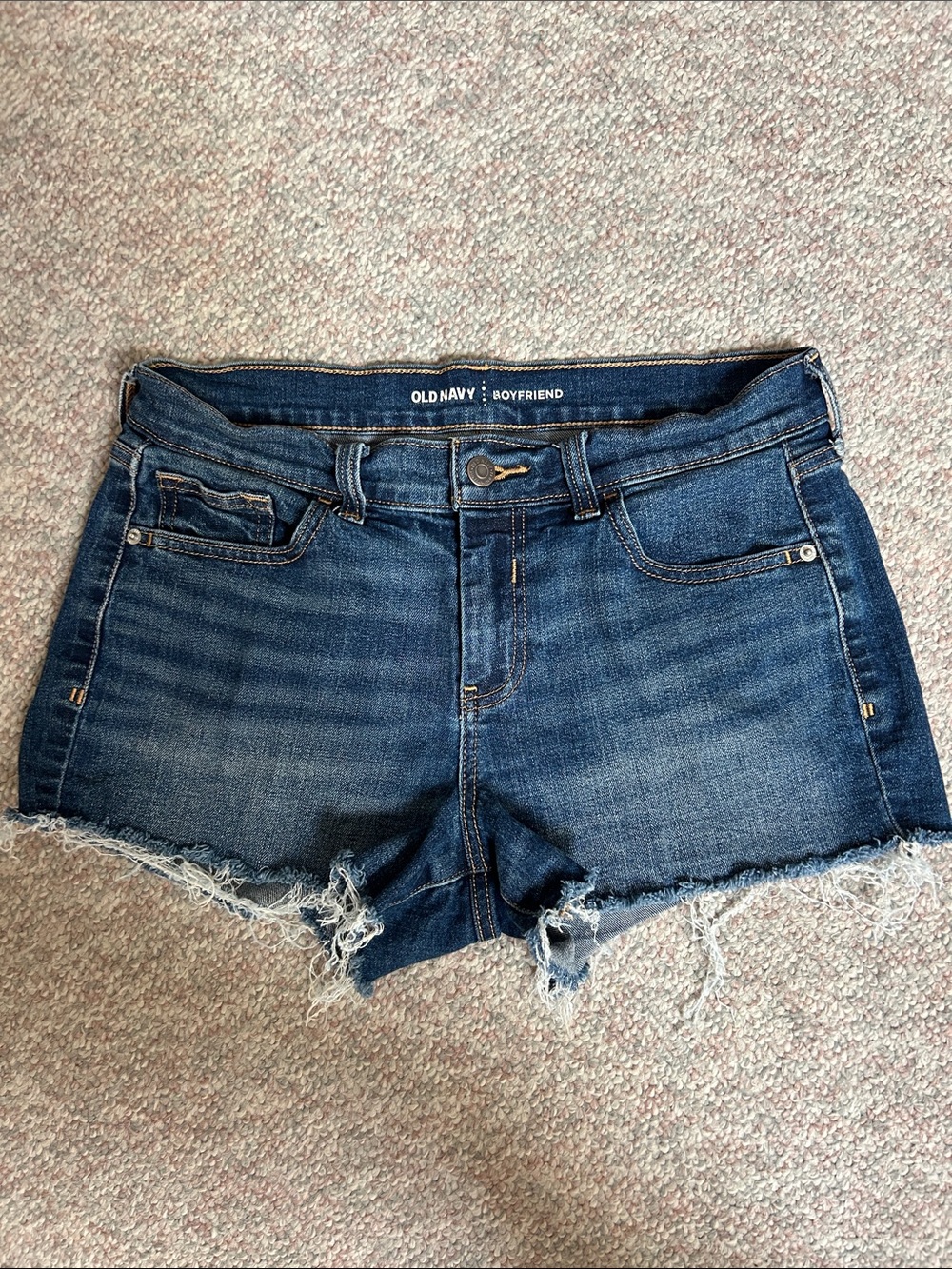 Old Navy Dark Blue Boyfriend Denim Cutoff Shorts